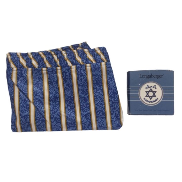 New Longaberger Hanukkah Set Serving Liner Twilight & Basket Tie On Ornament - Picture 1 of 12